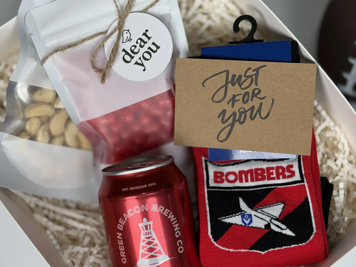 Gift box from Rebecca M.'s order — Bombers box · Gold Coast